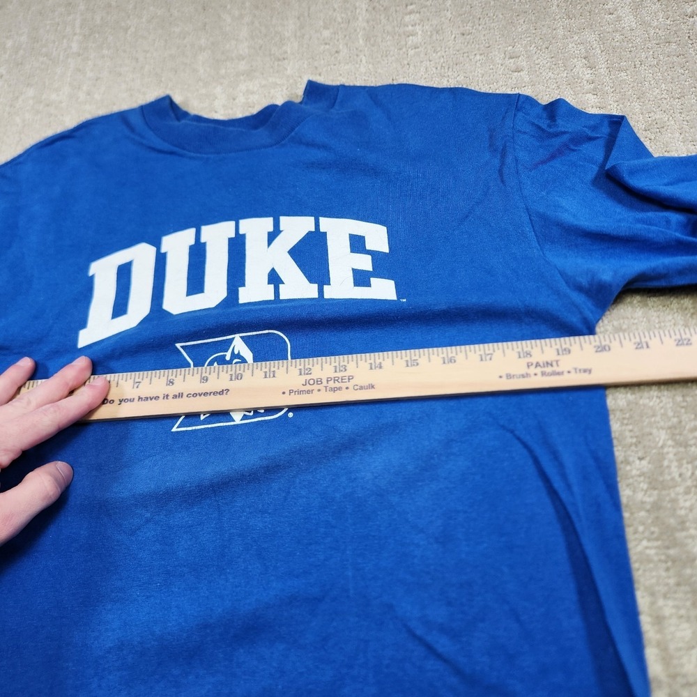 Vintage Duke Blue Devils Shirt Men Medium Cotton Crewneck NCCA Long Sleeve - Picture 5 of 9